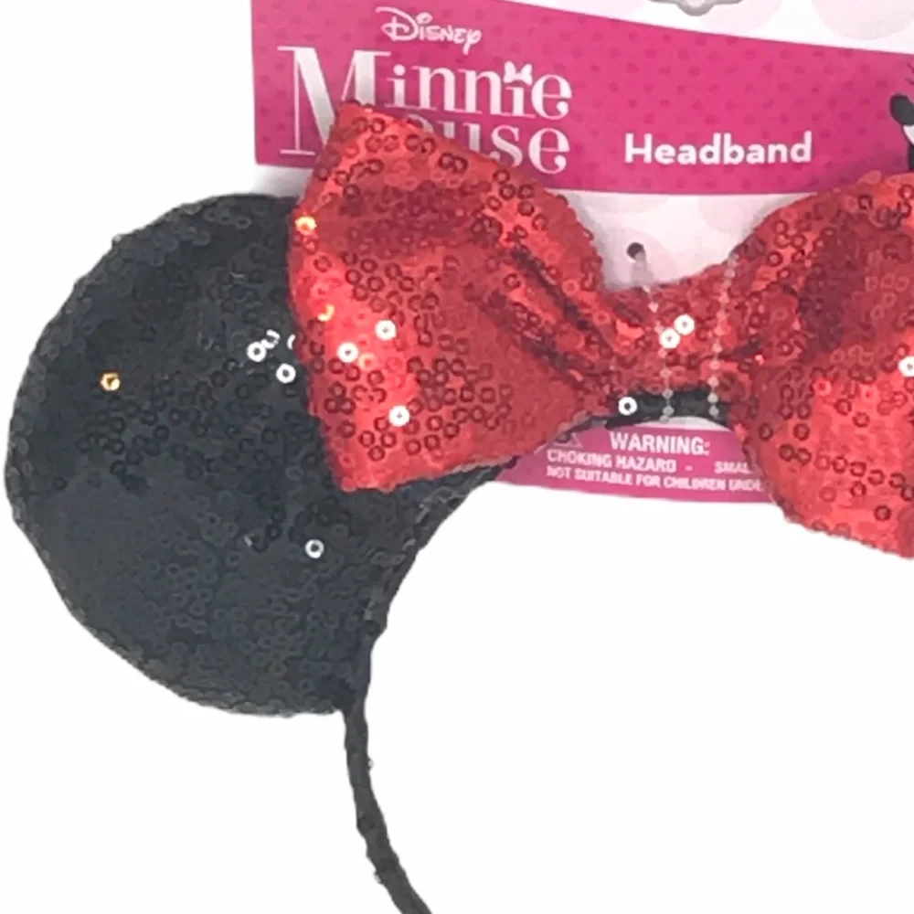 Minnie Mouse Disney Ears with Red Bow, Black
